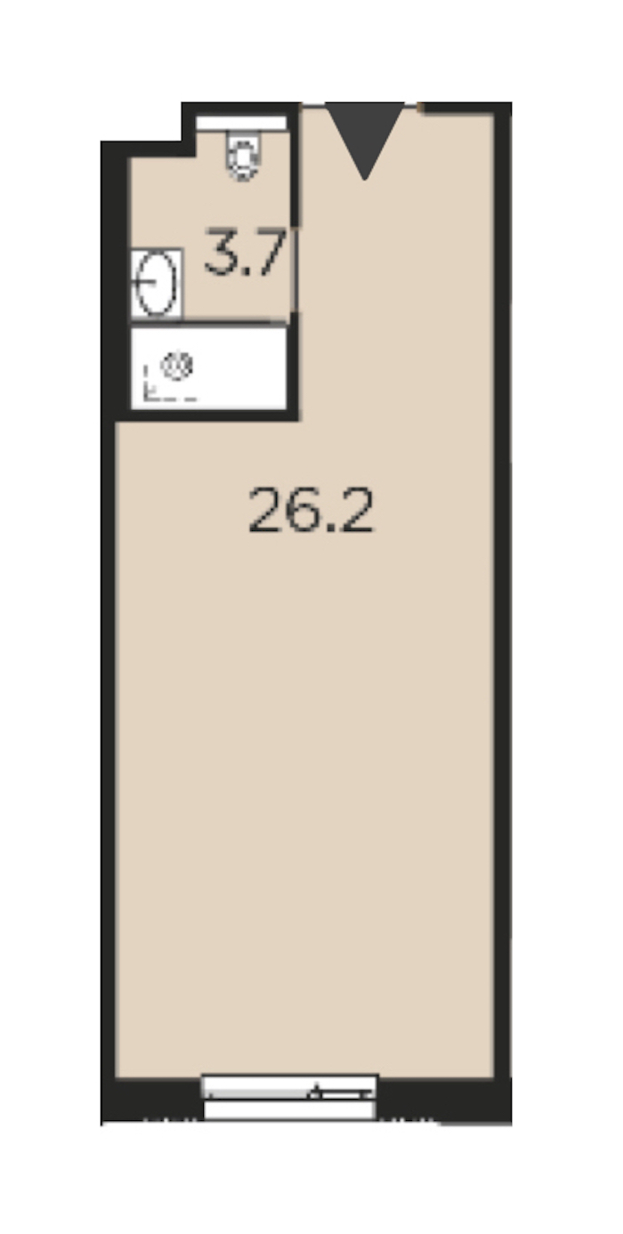 Квартира студия 29.9 м², 9/9 эт., Апарт-отель «Moskovsky Avenir»